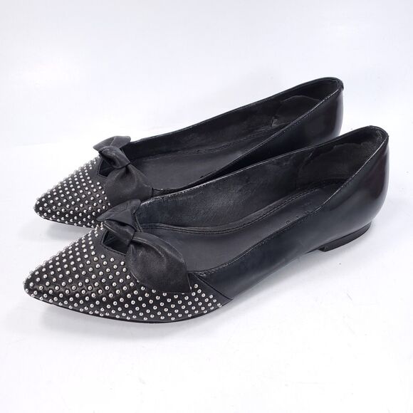 Sandro Pointed Toe Casual Slip On Ballet Flat Womens Size 6 36 Black - Picture 1 of 9